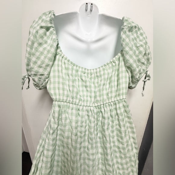 Green Gingham Dress size M - Picture 6 of 10